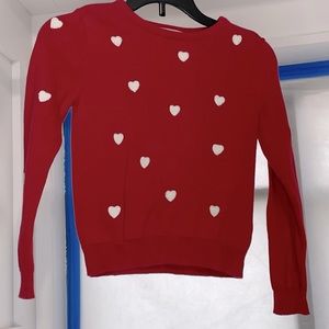 Red & White Heart Sweater